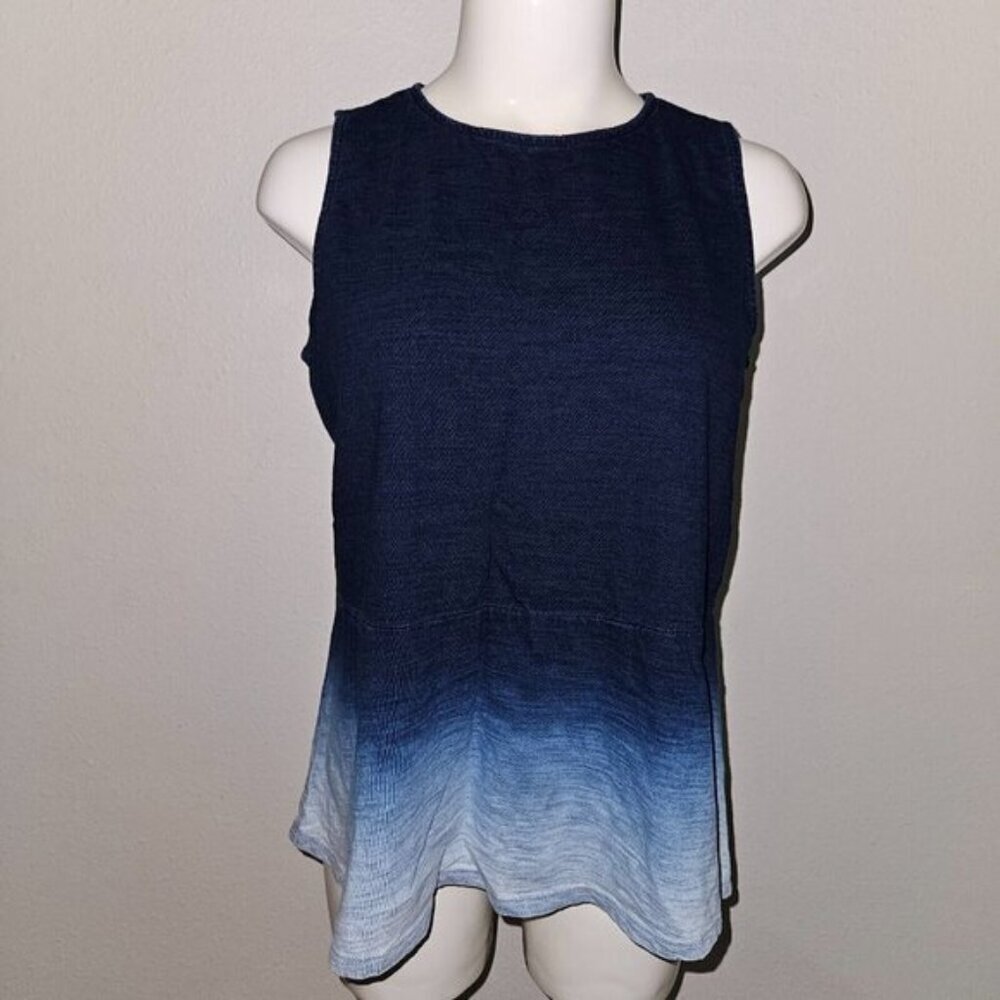Navy Blue Ombre Sleeveless Top